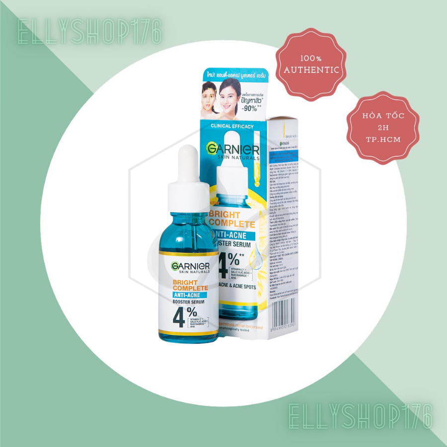 Serum Garnier Tinh Chất Dưỡng Sáng Da, Mờ Thâm Nám Garnier Skin Naturals Bright Complete Anti - Acne Booster Serum 30ml